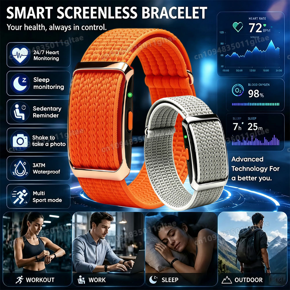 Health Wellness Bracelet - Pelacak Kebugaran Smart Band, Jam Tangan